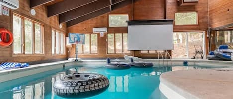 Watch your favorite movie while in a floatie | The projector has bluetooth capabilities, watch movies, play games, etc.