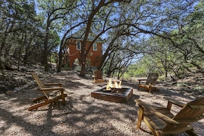 View from fire pit behind the home.