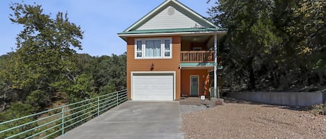 The front view of the Green Roof Cottage.