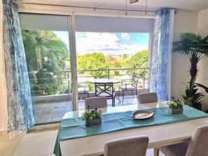 Living room with dining table