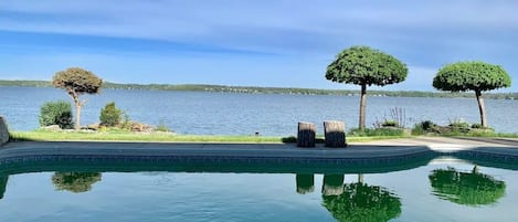 In ground swimming pool & Lake