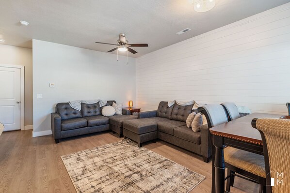 comfy sofa beds in the living room.