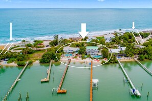 Private beach access (top left) and steps away from public beach (top right).