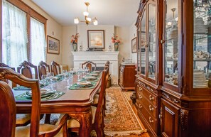 This is a formal dining room in this historical home.