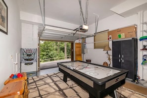 Garage Game Room with Air Hockey, Basketball and More