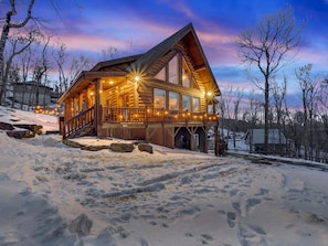 Twilight at the Log Cabin on Beech Mountain