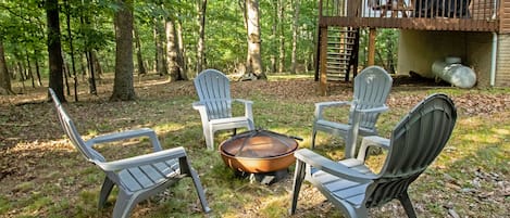 Newly added firepit provides the perfect backdrop for relaxation.