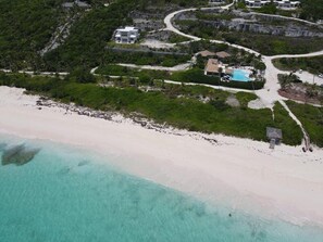 50-mile, 180-degree pink sand beach and ocean views.