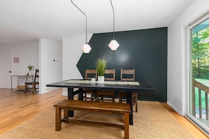Large family table, perfect for meals and games