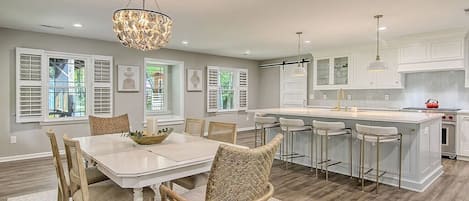 The Beach Blessing welcomes visitors with a newly renovated kitchen, charming dining area and modern amenities paired with home comforts.