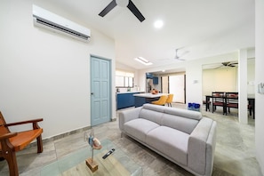 Open plan living, cooking and dining. Choice of air conditioning or overhead fans. Tastefully decorated for modern living.