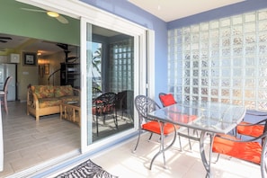 View from screened patio toward the living room