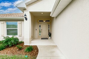front door with touch screen smart lock 