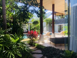 Sun-drenched landscaped gardens