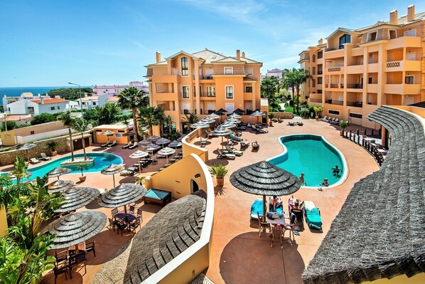 Outside pools (from upper level)