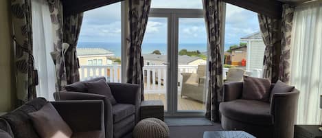 Lounge with spectacular views of Swanage Bay