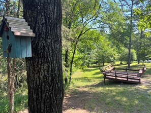 Shared fire pit and deck