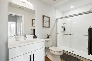 Bathroom with all basic toiletries included