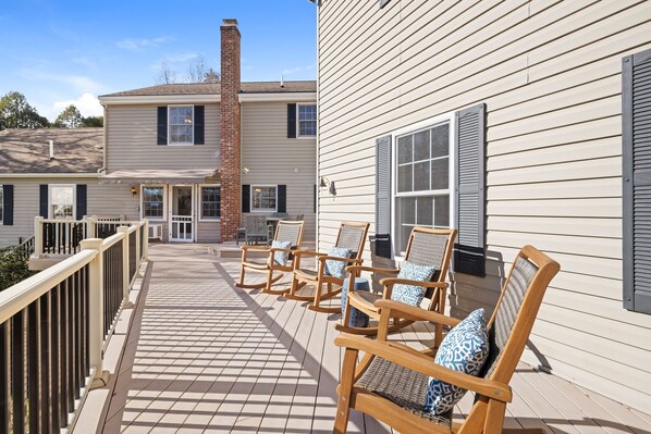 Large deck overlooking 2 acres