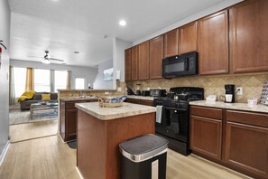 Kitchen with seasoning,  and plenty amenities