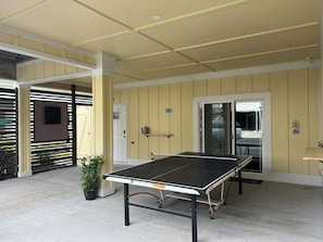 Carport

Ping pong table (folds)
Darts
Ring toss

3 cars w/ nearby guest spots