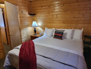 King size bed in master bedroom