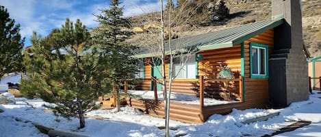 Cabin exterior during winter