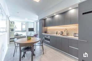 A very well-equipped open kitchen for preparing meals