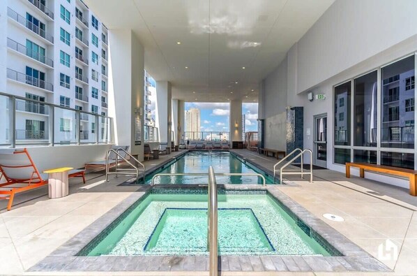 You'll have access to a shared heated pool and a jacuzzi