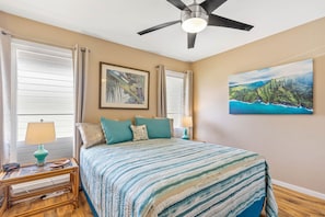Return to a Queen Bedroom, half bath after exploring Kauai