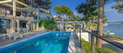 Beachfront Villa Hana with Mali Losinj view from the heated pool