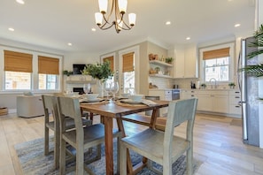 Live edge table in dining room