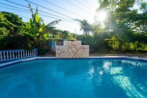 Private pool, works great for poolside parties. 