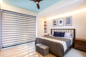A second comfortable king size bed in guest bedroom