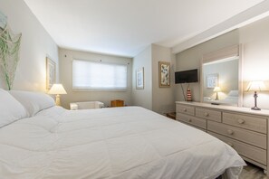 King size bed in the master bedroom.