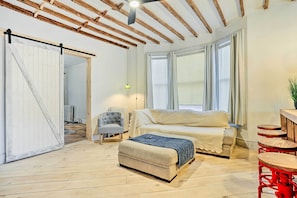 Living Area | Queen Air Mattress | Smart TV w/ Cable | Board Games