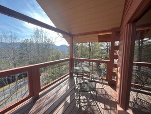 Front deck table and chair for afternoon coffee with View