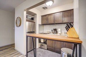 Kitchen with table for extra counter space!