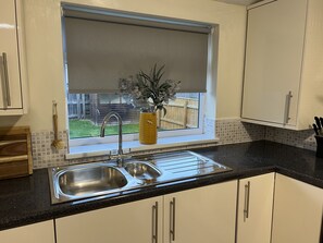 Kitchen window with garden view