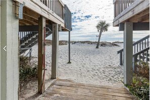 Easy beach access!  Walk from the balcony to the beach!