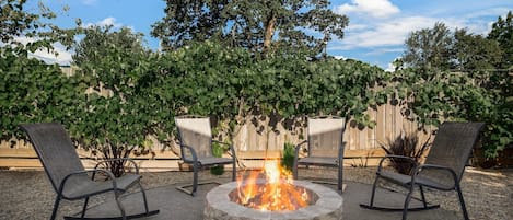 Fire pit to enjoy after a long day. 