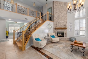 Formal living room with Stairs 