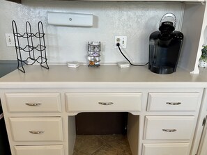 Fully stocked coffee bar
