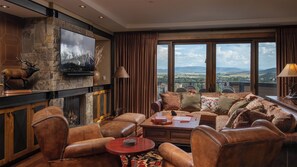 Luxurious great room with valley views