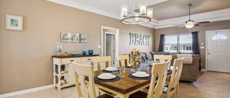 Indulge in a feast - Our dining room table seats six and will be a great place to share fabulous meals! Stop by the local market, stock up on seafood, and have a feast!