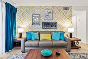 Playful, mid-century touches throughout.