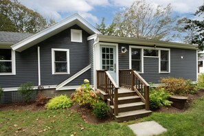 The front door, and the only steps in the house.