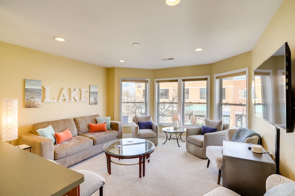 South Haven Vacation Rental | 1BR + Loft | 1BA | Stairs Required for Access