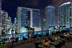 Rooftop area where you can dine while enjoying the lovely city views.