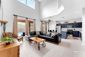Luminous open-plan living space